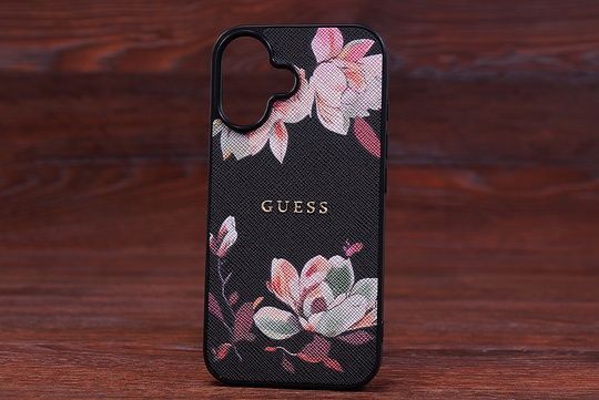 Накладка Guess Flowers Iph 16 Black