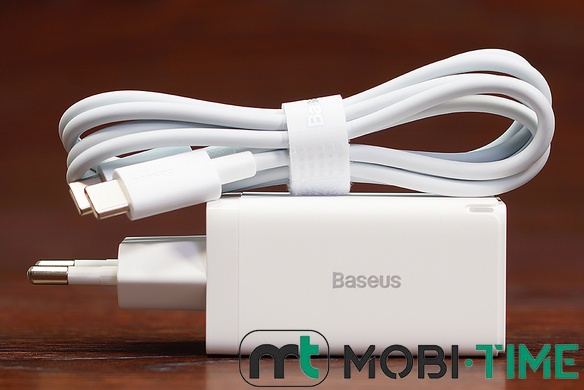 МЗП Baseus T/C to T/C CCG P120202 USB-A +2USB-C 65W білий