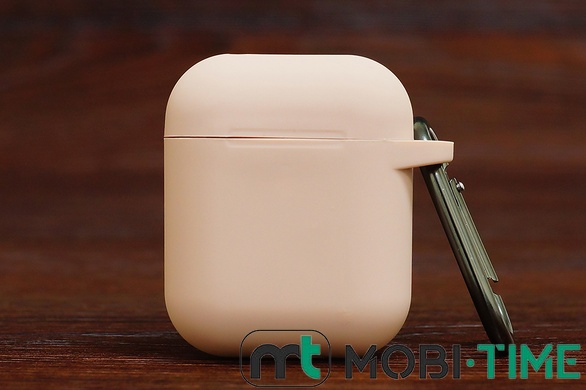 Футляр for AirPods 1/2 Carrying з карабіном (pink sand)