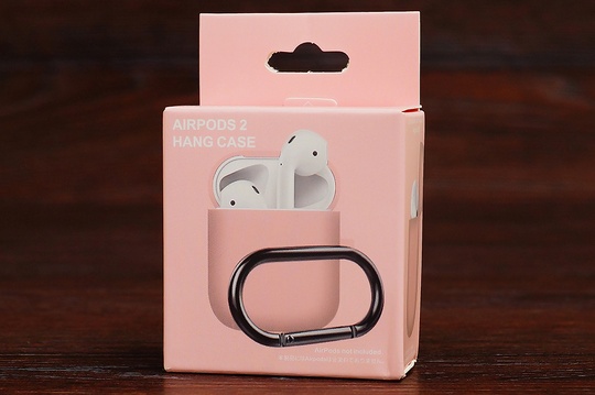 Футляр for AirPods 1/2 Carrying з карабіном (pink)