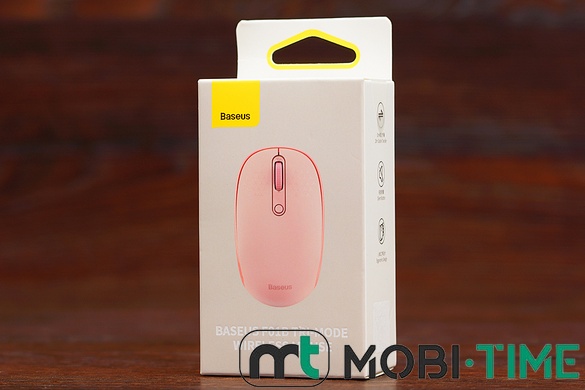 Мишка бездротова /BT Baseus F01B (рожева)