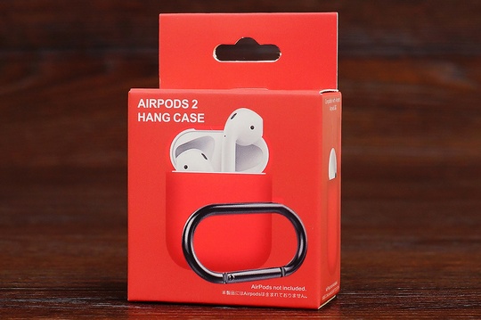 Футляр for AirPods 1/2 Carrying з карабіном (red)