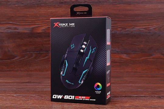 Мишка бездротова ігрова Xtrike ME GW-601 акумуляторна Rainbow (чорна)