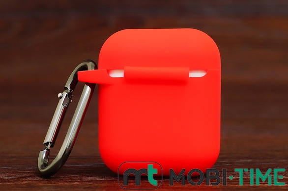 Футляр for AirPods 1/2 Carrying з карабіном (red)