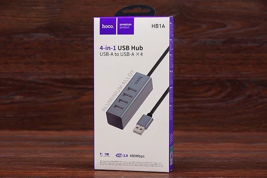 USB HUB Hoco HB1A 4USB (срібний)