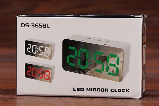 Настільний LED годинник DS-3658L (чорний)