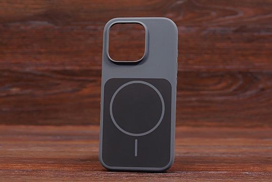 Silicone Soft Back Magsafe iPh 15 Dark gray