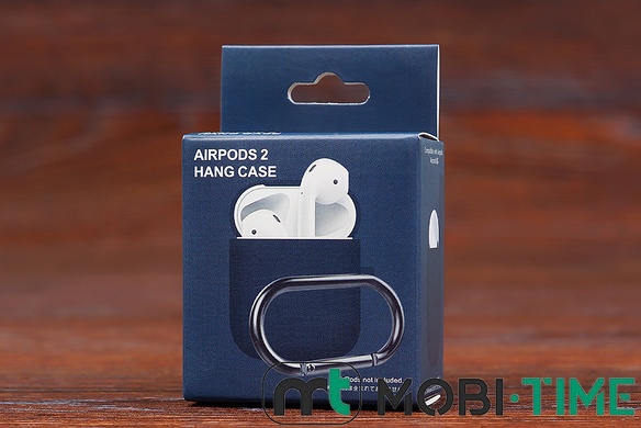 Футляр for AirPods 1/2 Carrying з карабіном (dark blue)