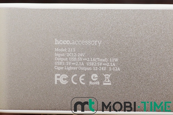 Авто HUB Hoco Z13 LCD (срібний)