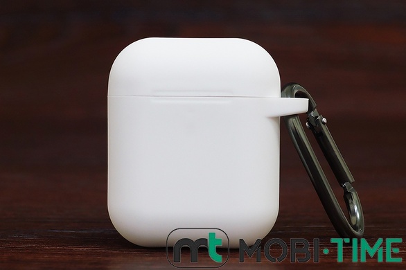 Футляр for AirPods 1/2 Carrying з карабіном (white)
