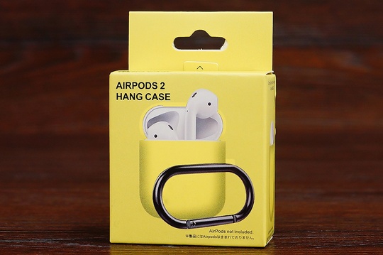 Футляр for AirPods 1/2 Carrying з карабіном (yellow)