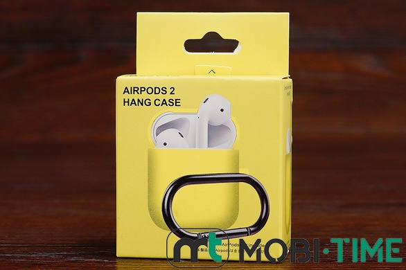 Футляр for AirPods 1/2 Carrying з карабіном (yellow)