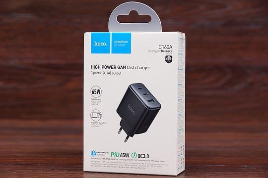 МЗП Hoco C160A PD 65W (2USB-C+ USB-A) (чорний)