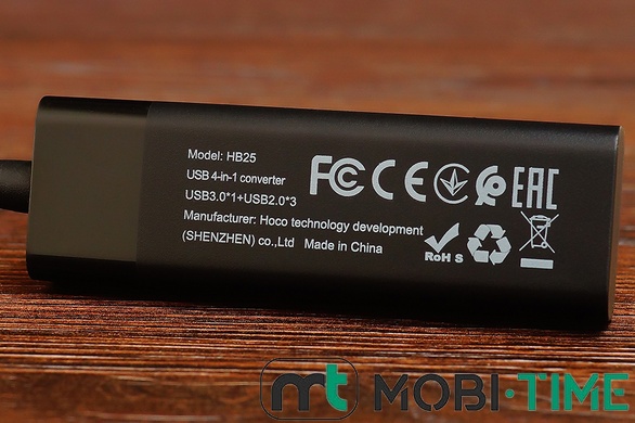USB HUB Hoco HB25 4in1 USB3.0 (чорний)