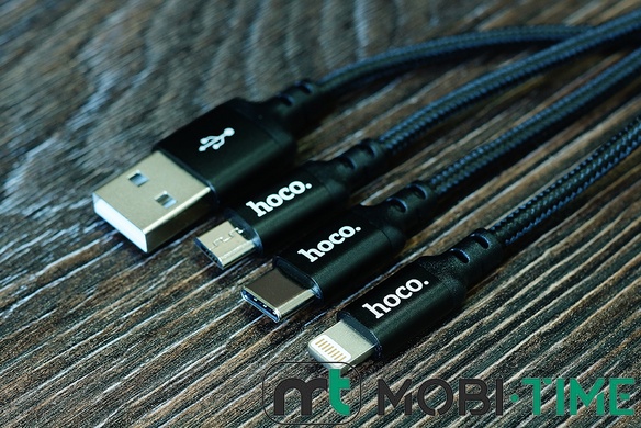 USB Кабель 3in1 HOCO X14 lightning/micro/Type-C (1m)
