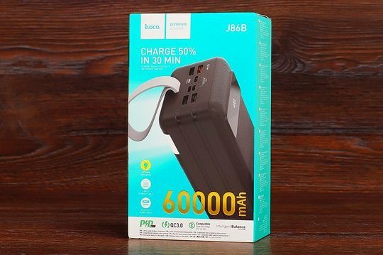 Power Bank HOCO J86B 60000 mAh PD + QC3.0 22.5W (чорний)