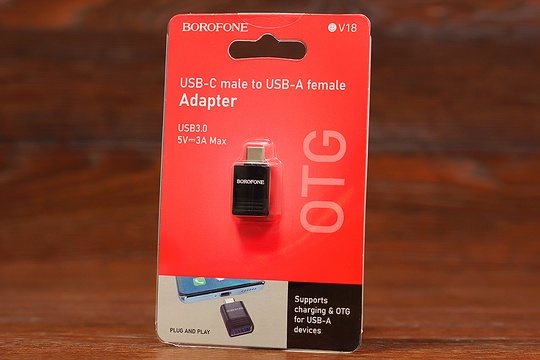 OTG Borofone BV18 Type-C на USB USB3.0 (чорний)