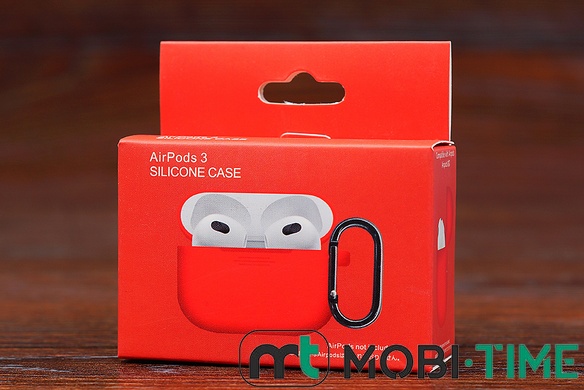 Футляр for Air Pods 3 Carrying з карабіном (red)