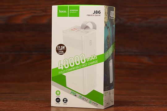 Power Bank HOCO J86 40000 mAh PD +QC3.0 22.5W біл