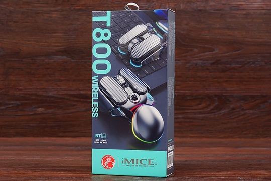 Мишка бездротова /BT iMice T800 RGB акумуляторна (срібна)