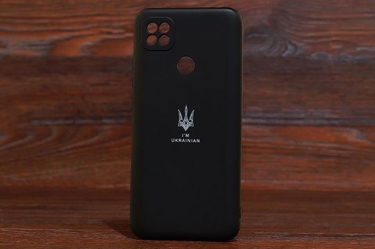 Silicon Case copy (Тризуб) Xiaomi Redmi 10C Black (18)