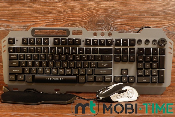 Клавіатура дротова + мишка HOCO GM12 RGB (чорна)
