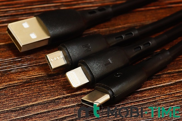 USB Кабель 3in1 Borofone BX71 lightning/micro/Type-C (1m)