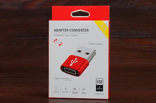 Перехідник GP-90 USB to Type-C (червоний)