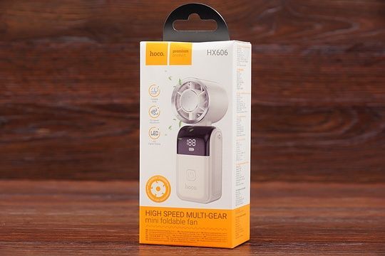 Портативний вентилятор Hoco HX606 (бежевий)