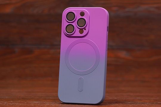 Силікон Luxury MagSafe Iph 14 Violet/Gray