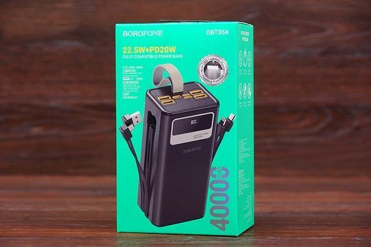 Power Bank Borofone DBT35A 40000 mAh 22.5W з ліхтарем (чорний)