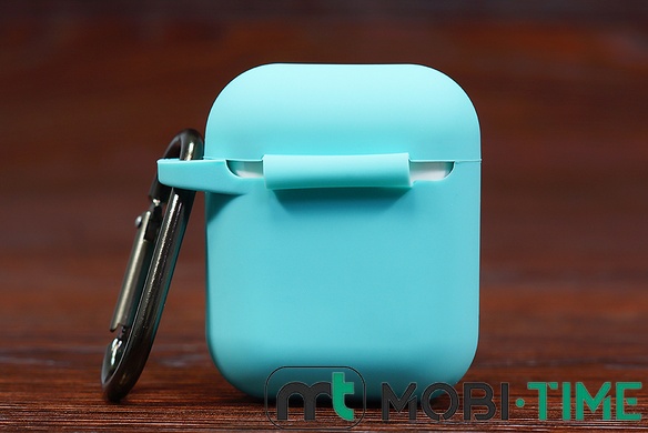 Футляр for AirPods 1/2 Carrying з карабіном (sea blue)