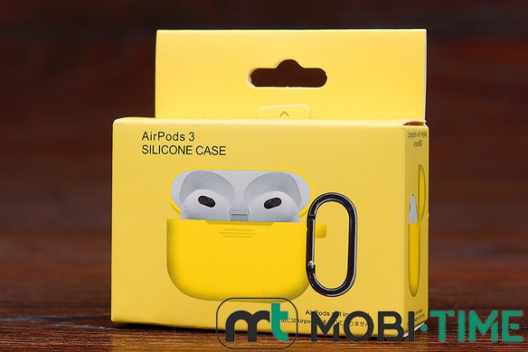 Футляр for Air Pods 3 Carrying з карабіном (canary yellow)