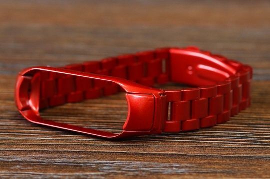 Ремінець MI Band 5/6 Bead(метал) червоний