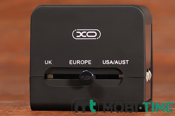 Мережевий перехідник XO WL01 3in1 EU+UK+US 2USB (чорний)