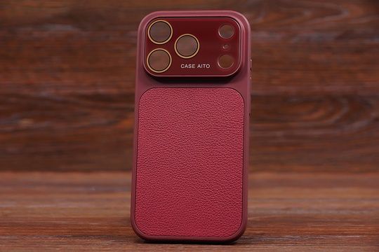 Накладка AITO Leather Iph 18ProMax Maroon