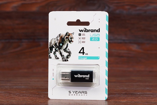 Флешка 4GB Wibrand Cougar