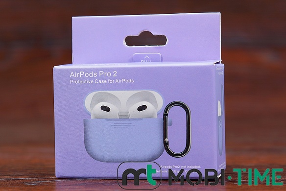 Футляр for AirPods Pro2 Carrying з карабіном light purp