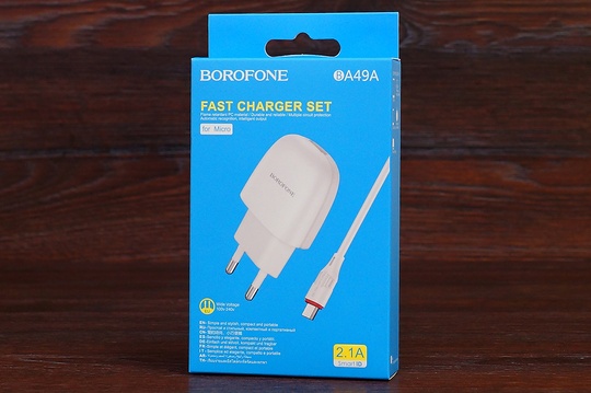МЗП Borofone BA49A micro (1USB/2.1A) (білий)