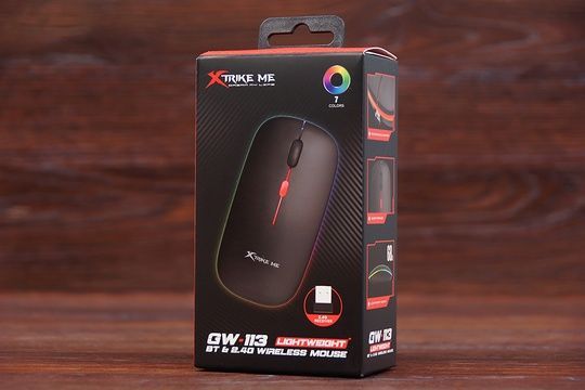 Мишка бездротова/BT Xtrike ME GW-113 акумуляторна RGB (чорна)