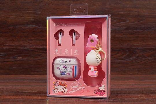 Навушники TWS A4 + брелок Hello Kitty (білі)