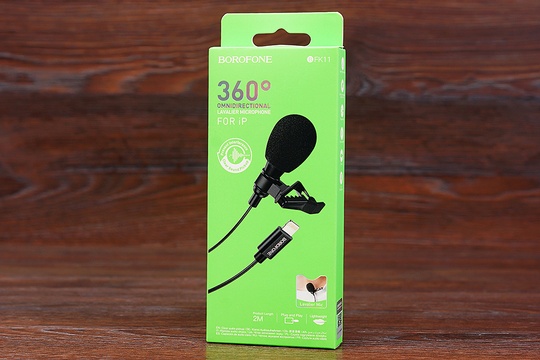 Мікрофон дротовий Borofone BFK11 lightn для телефона (чорний)
