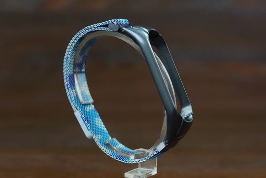 Ремінець MI Band 3/4 (метал) камуфляж синій